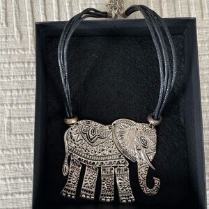 Silver Elephant Pendant Necklace